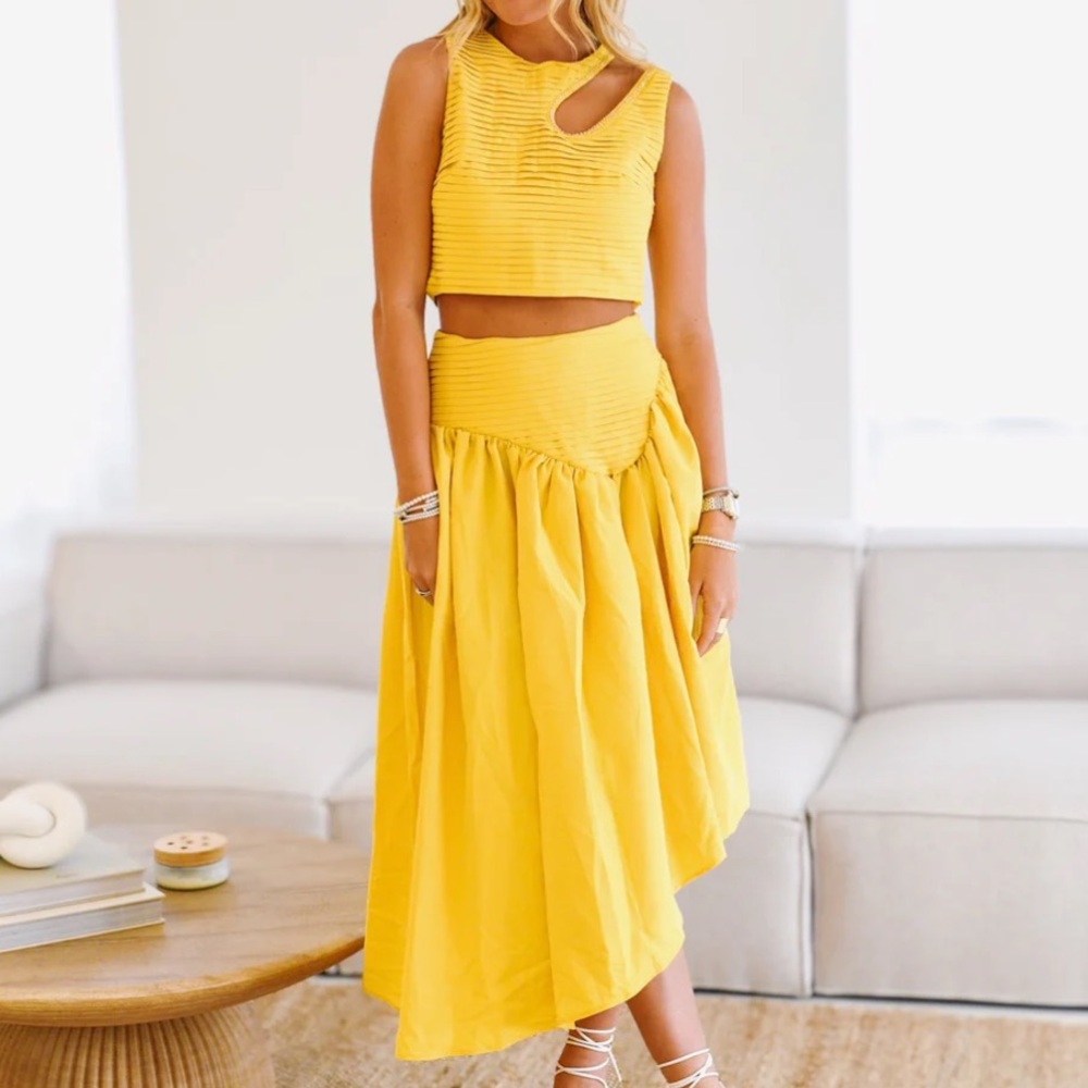 Yellow Women's Skirt Set Fancy D Boutique 
Size small